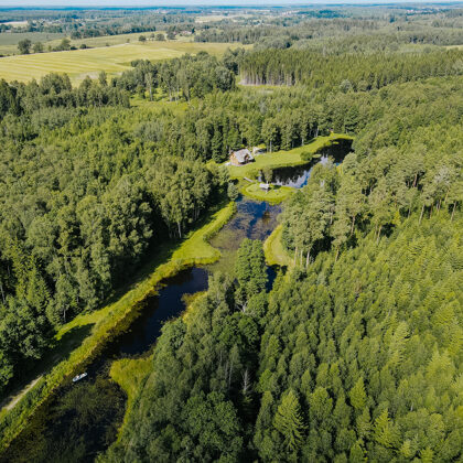 Aerofoto no brīvdienu mājas teritorijas